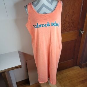 Womans Anvil Swimsuit Coverup/Tank Dress Sea Seabrook Island Coral One Size